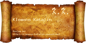 Klemens Katalin névjegykártya